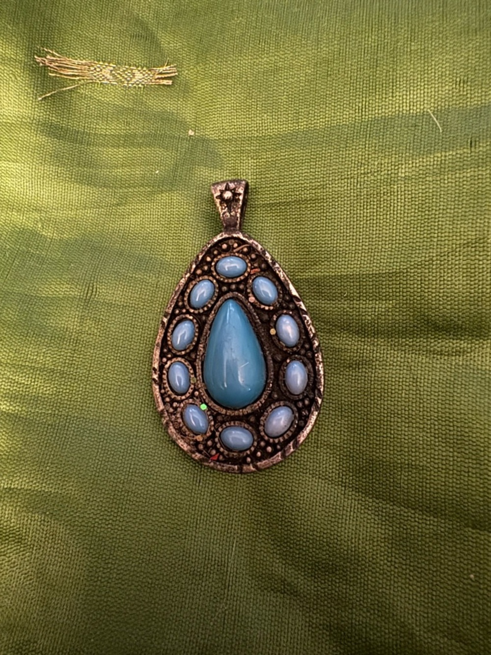 Blue Teardrop Pendant Necklace - Women Jewelry